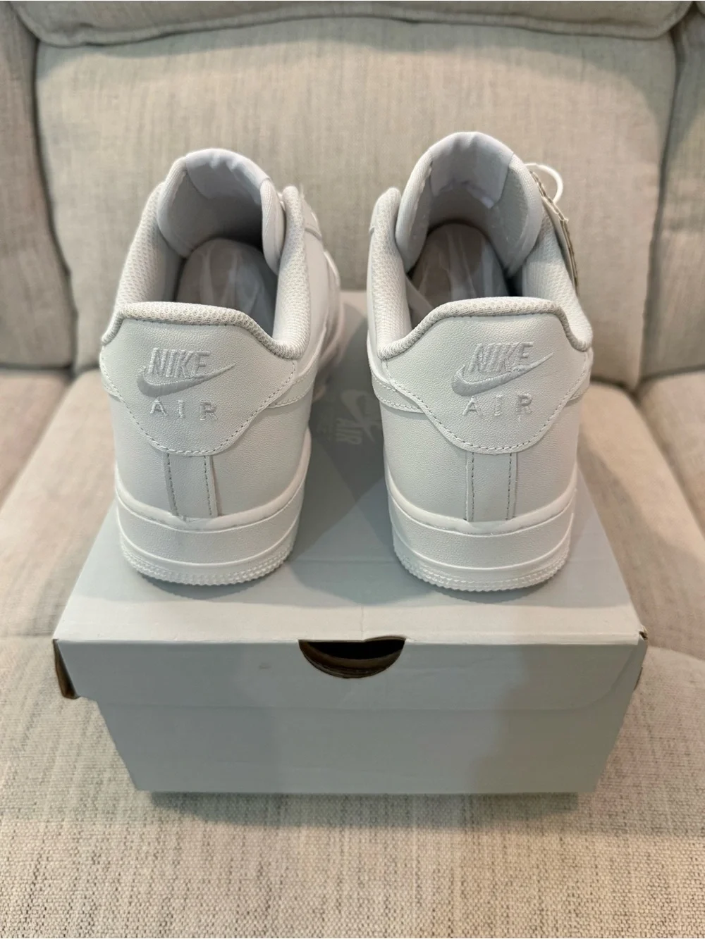 Nike AF1 Low 'Triple White' Leather Sneakers